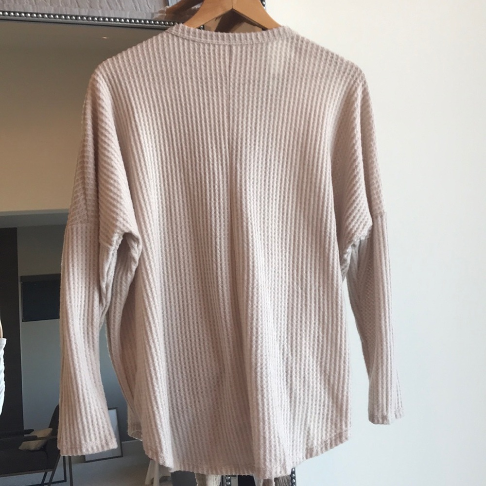 Tie front oatmeal top S • L - Picture 5 of 6